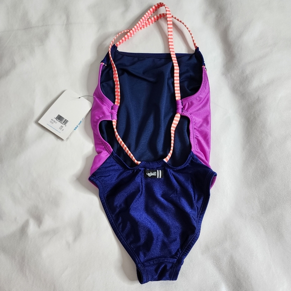 Dolfin Uglies Competition Swimsuit One Piece Revibe Hi-Shine Indigo Size 28 NWT - Picture 4 of 16